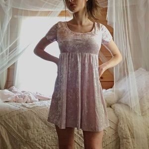 American Apparel Crushed Velvet Babydoll Dress
